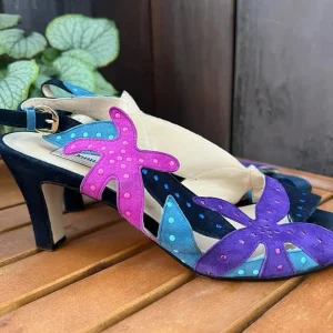 Discover Whimsical Italian Suede Starfish Heels, EU 36 | Donna Laura Venezia Island Luxe Sandals