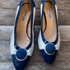 Own a Piece of History: 80s Vintage Donna Laura Polka Dot Leather Heels, EU 37